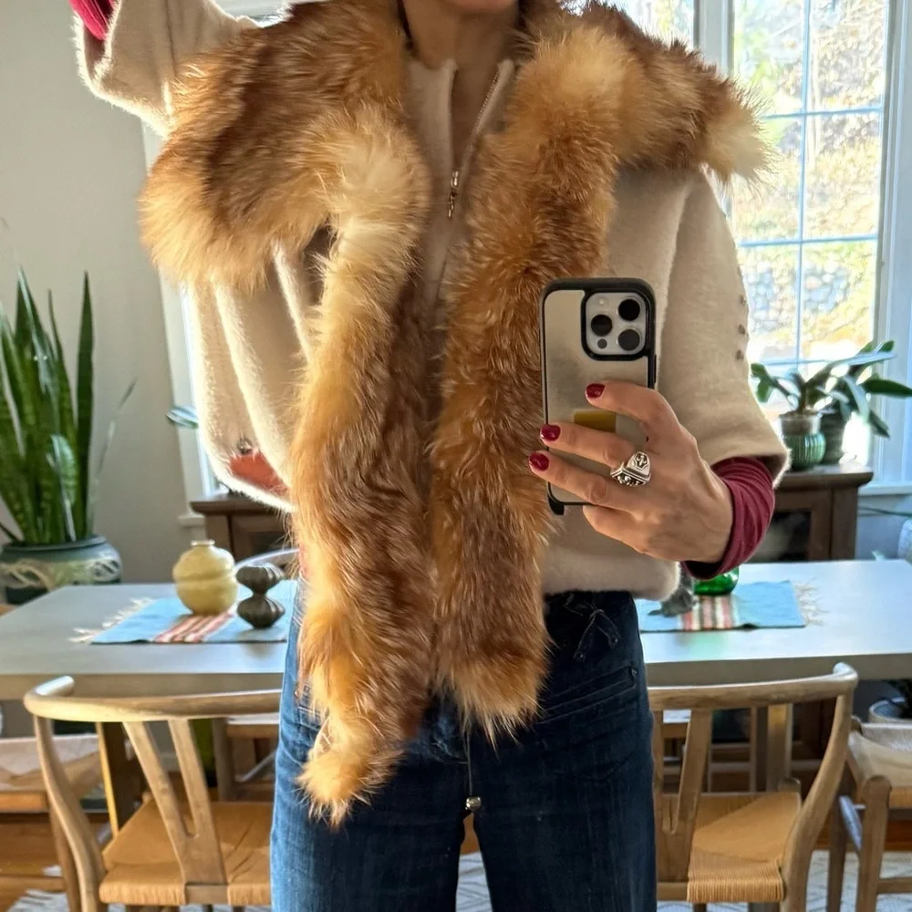 Real Red Fox Fur Stole Wrap Scarf Wedding Wrap